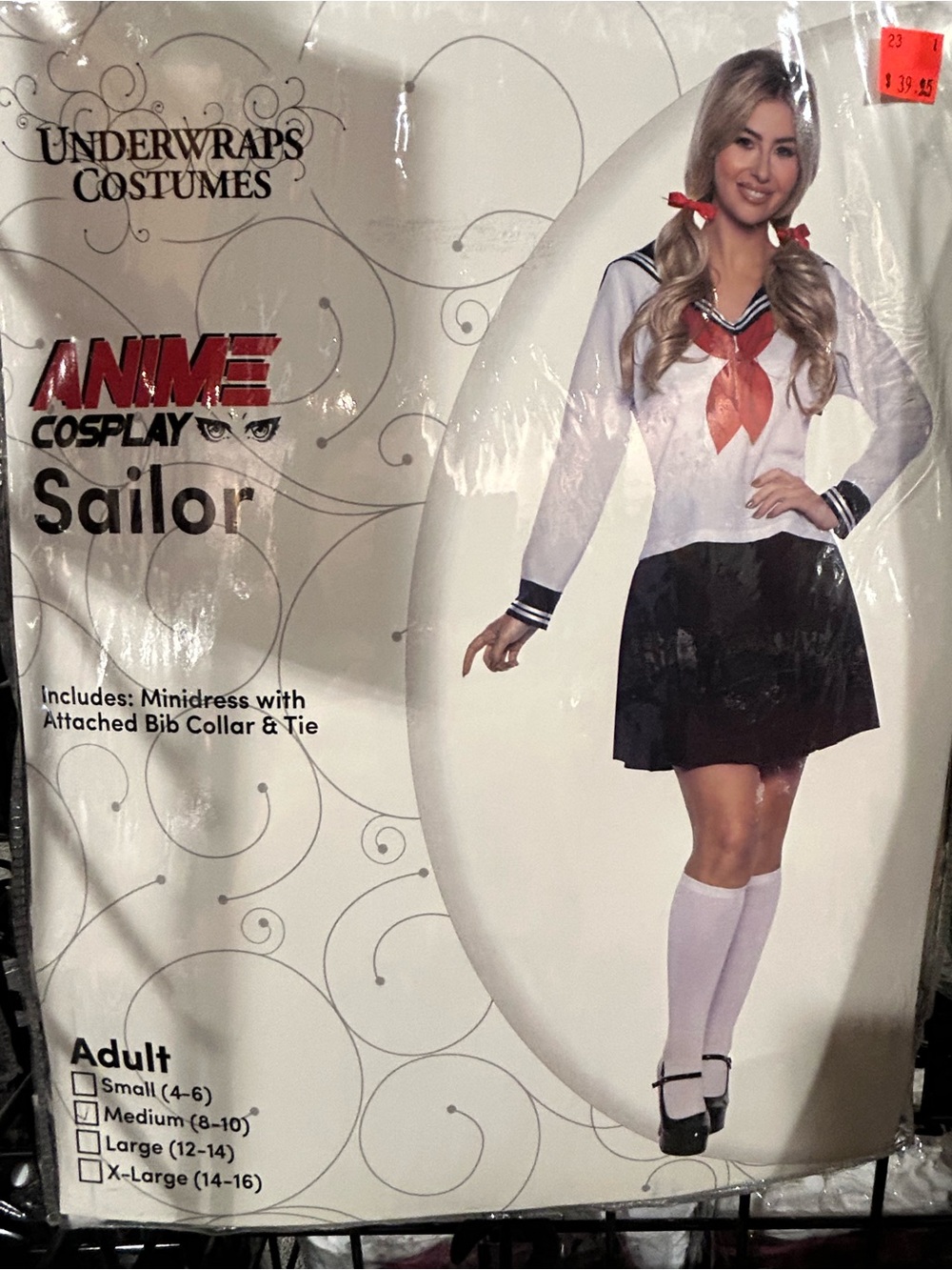 Underwraps Anime Sailor Cosplay Costume - White, Navy & Red